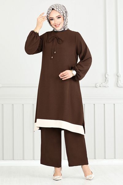 ModaMerve طقم أساور مطاطية بلون القهوة - 2252BLU1068-M