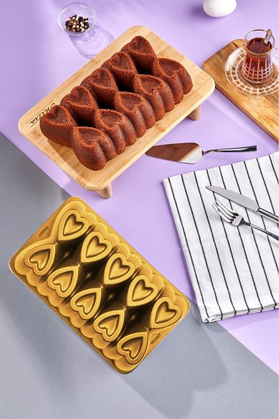 Amboss Amethyst Casting Fireproof Non-Stick Baton Cake Mold - Gold