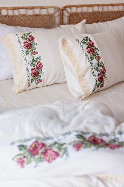 bulldanco Cross Stitch Duvet Cover Set