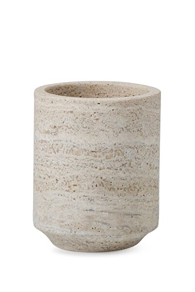 LABRAZEL حامل فرشاة ازتيك، ملحقات الحمام الفاخرة من الرخام الترافرتين