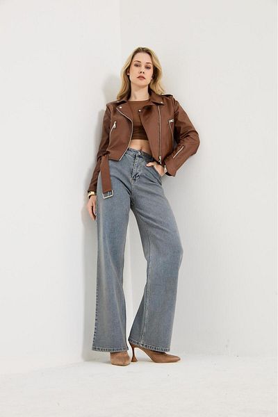 Shield Life Lewiti Jangan - Vintage High Waist Wide Leg Women's Jeans Palazzo Pants