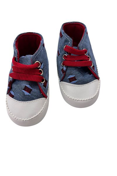 Esterella Home Patterned Baby Shoes/ Lace-Up Soft Non-Slip Sole Moccasin/ First Step Baby Shoes