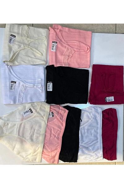 Beyaz Martı Set de lenjerie intimă pentru femei WhiteMart Jacquard, 5 piese