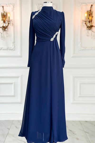 Amine Hüma Βραδινό φόρεμα Navy Blue Eflin