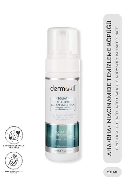 Dermokil Exfoliating Aha+bha Niacinamide Facial Cleansing Foam