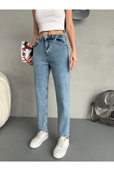 alanora Női rugalmas/lycra magas derekú Mom Jean