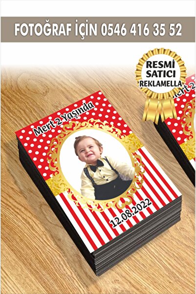 reklamatolye Kişiye Özel Resimli Doğum Günü Magneti 2 Temalı 7x5 Cm 10 Adet
