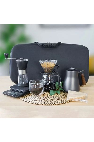 MAAS V60 Coffee Drip Kit 8 Pieces Professional Coffee Making Tools Drip Coffee Set with Thermometer
