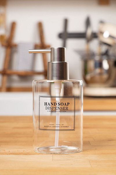 FH finehome Δοχείο υγρού σαπουνιού Virana Borosilicate Στρογγυλό Γυαλί