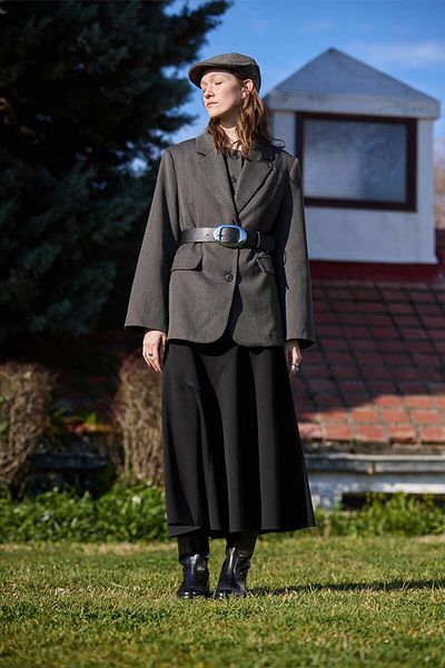 BE BLUE BLAZER CU MODEL FISHBONE