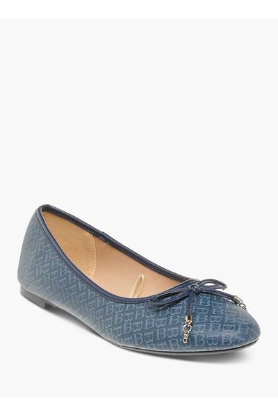 Flora Bella by Shoexpress Flora Bella Printed Slip-On Ballerina Shoes with Bow Detail