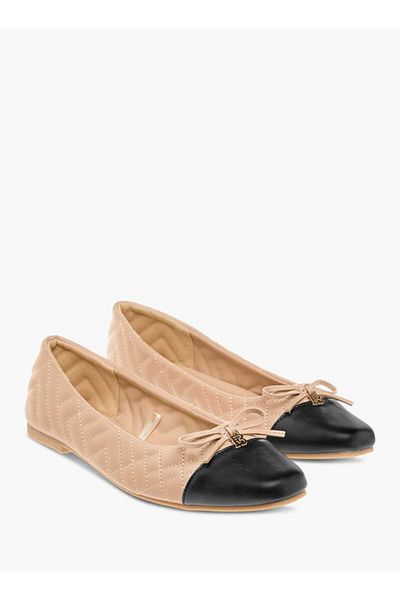 Flora Bella by Shoexpress Flora Bella Stitch Detail Slip-On Ballerina Shoes with Bow Detail