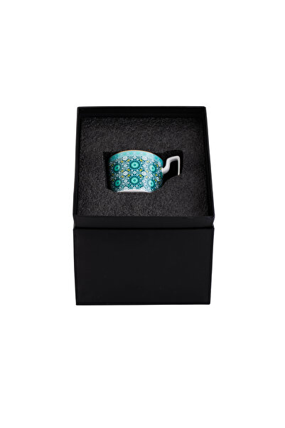 HIC Gold Plated Ceramic Tea Cup Set Blue Color 2 Piece