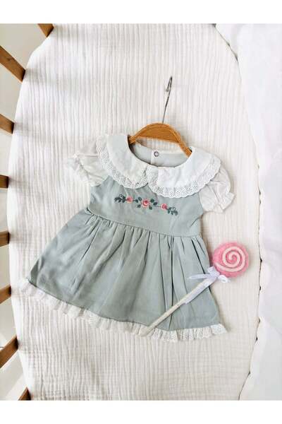 NUNU BABY Floral Embroidered Dress