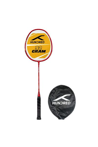 Hundred Powertek 200 PRO Badminton Racquet | Dark Red | G5 Grip | Aluminium | 95g, 18-20lbs | Head Cover