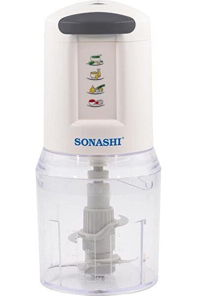 sonashi 500ML Chopper/Mincer/Grinder with Quad Blade 300W White/Grey SMC-22