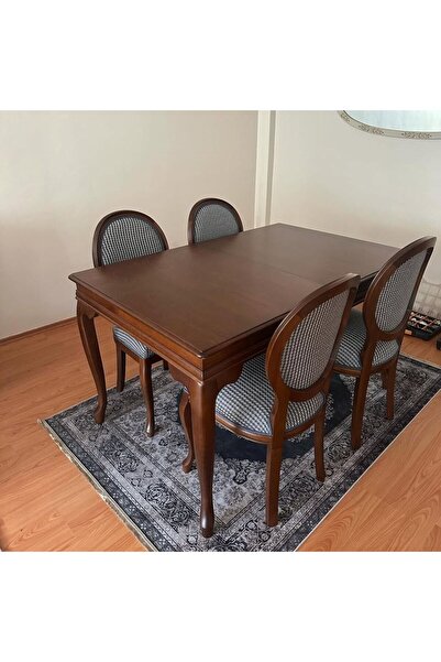 Evim Hizmet Lükens Ceviz Açılır Masa Sandalye Takımı