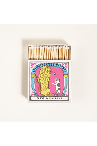 Zsa Zsa Zsu Bıg Cat Lıttle Cat Ahşap Kibrit Hediyelik Eşya 11x11x3 Cm Renkli