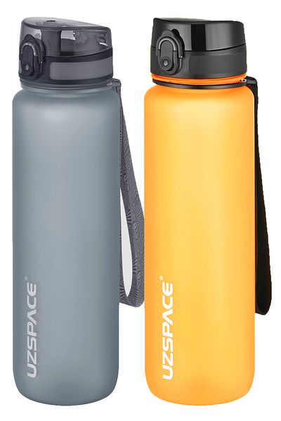 Uzspace FiftyFifty Set of 2 1000ml 1 Liter Tritan Water Bottle