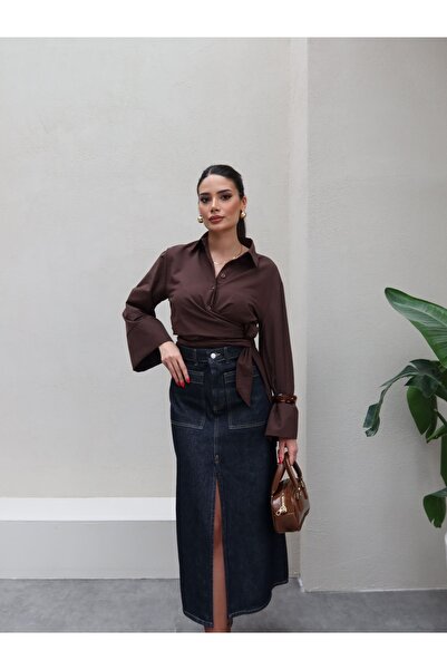 ESRAHELVACI Denim Slit Skirt