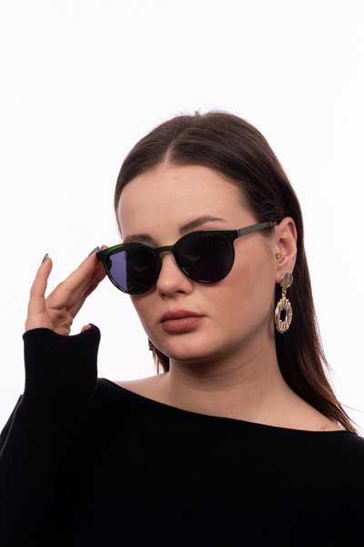 GlimmerGroove Unisex Yeşil Yuvarlak Çerçeveli Güneş Gözlüğü