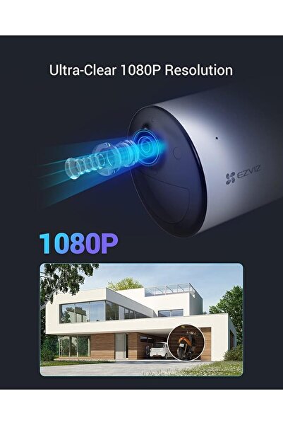 EZVIZ CS‑CB3 2 MP 2K görüntü, 5200 mAh pil ve güneş paneli destekli kablosuz dış mekan güvenlik kamerası
