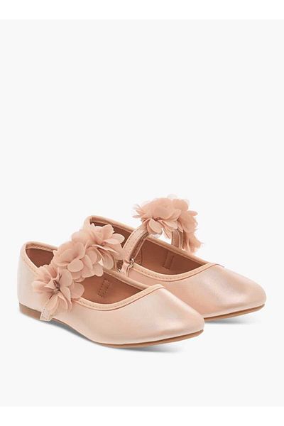 Flora Bella by Shoexpress Flora Bella Flower Applique Mary Jane Shoes with Hook and Loop Closure