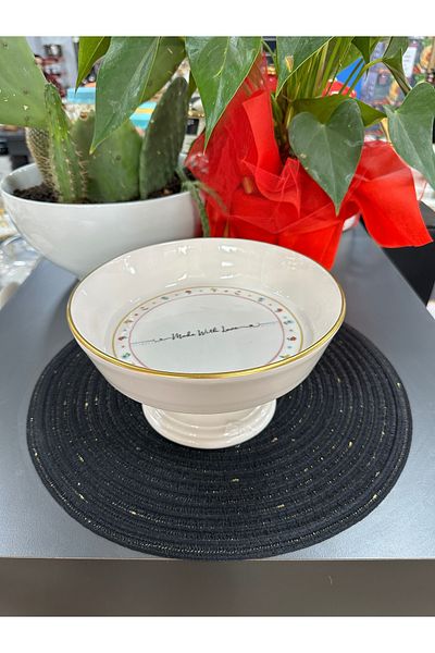 ACAR Livaldi̇ Ceramic Foot Salat Bowl 23,5 cm