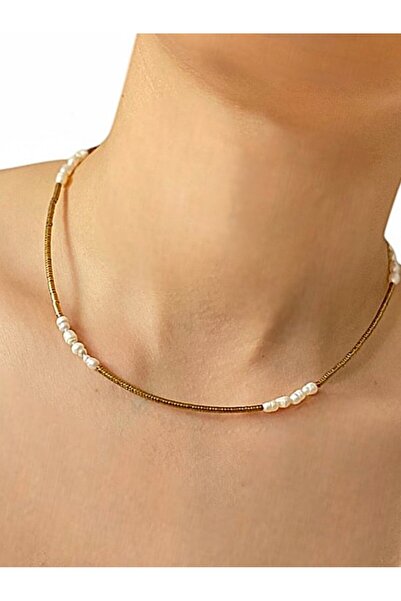 By Saadet Özkanlı Kadın Inci Kolye  hematit detaylı Istiridye Incisi  Gerçek ...