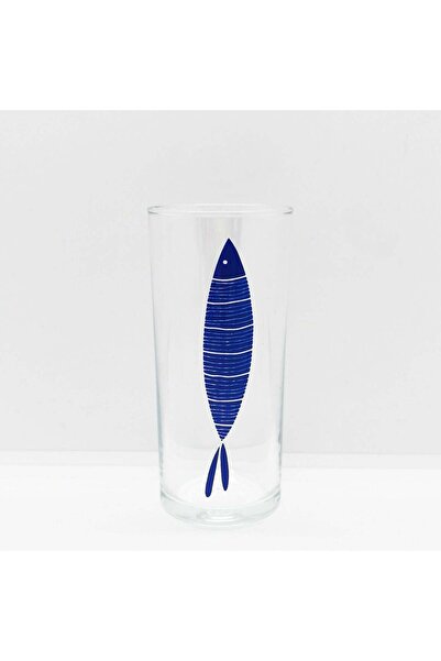 The Lucid Lab Blue Fish / Mavi Balık Baskılı Rakı Kadehi - 1 Adet