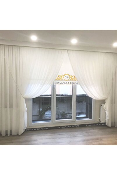 Ceylanlar perde Sports Liar Double Breasted Tulle Curtain 2' Rope Included Close Pleat 1/3 Cyn-11