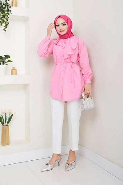Nevayla Moda Πουκάμισο με λεπτομέρεια σχεδίασης σε πούδρα - Ü102
