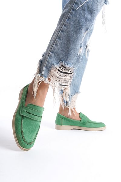 ayakkabıhavuzu Women's Summer Loafer Shoes Black Black Suede