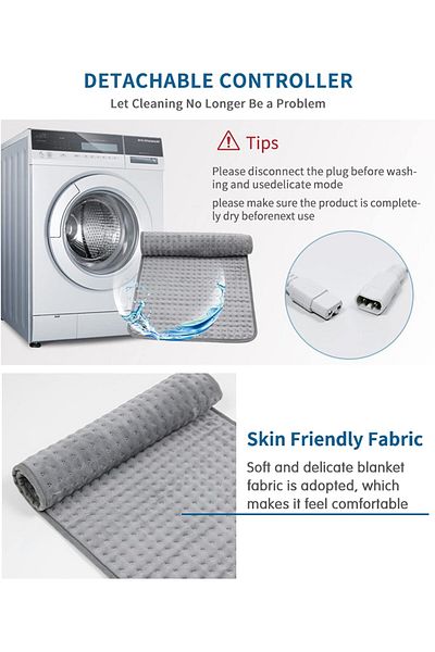 Pros Heating Pad, Electric Heat Pad for Back Pain and Cramps Relief with 9 Heat Settings,4 Timer Options