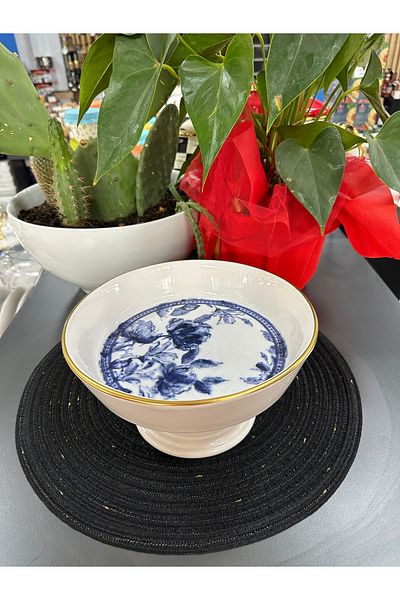 ACAR Freesia Ceramic Foot Salat Bowl 23,5 cm