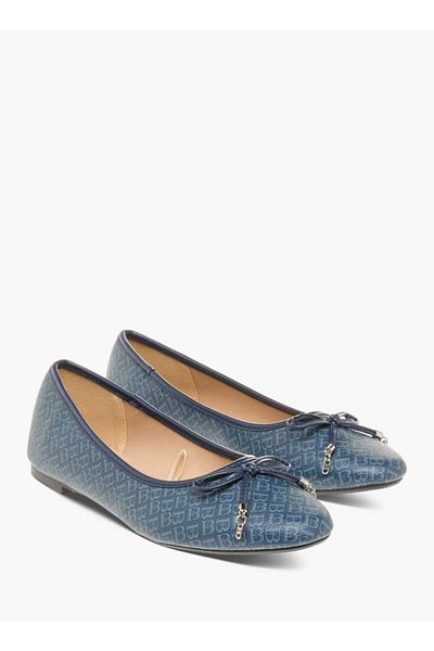 Flora Bella by Shoexpress Flora Bella Printed Slip-On Ballerina Shoes with Bow Detail
