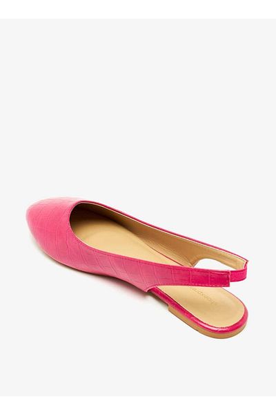 Shoexpress Animal Textured Slingback Round Toe Ballerina Shoes