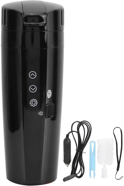 Nest Portable electric car kettle, 12V/24V, leak-proof travel mug with adjust...