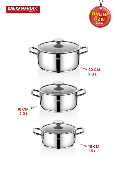 Kahramanlar Yağmur İndüksiyon Tabanlı 3’lü Tencere Seti