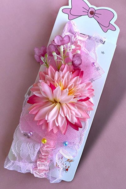TAKIŞTIR Pink Color Flower Figured Children'S/Baby Hair Band