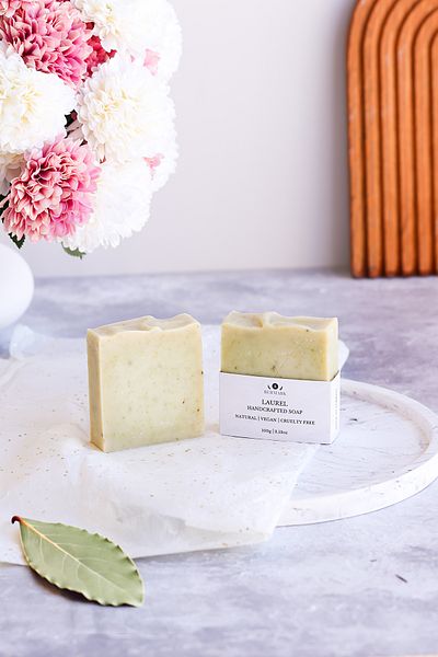 bermark Natural Handmade Laurel Soap, Cold Process - Nourishing & Purifying Skin Care 1 Piece 100 Gr