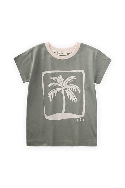 Cigit Παιδικό μπλουζάκι με στάμπα Green Palm 2-8 ετών