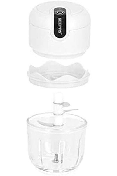 Geepas 30W USB Rechargeable Mini Chopper with 2 Stainless Steel Blades, 300 ml capacity