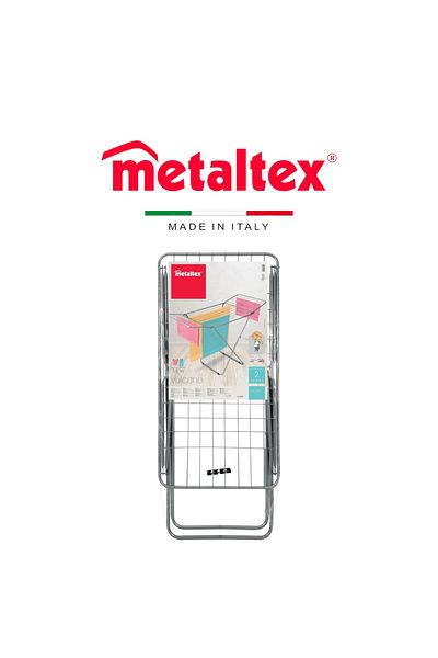 Metaltex مجفف الملابس Vulcano 18m – رف تجفيف قابل للطي ومتين