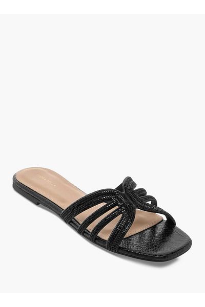 Flora Bella by Shoexpress Flora Bella Embellished Slip-On Sandals