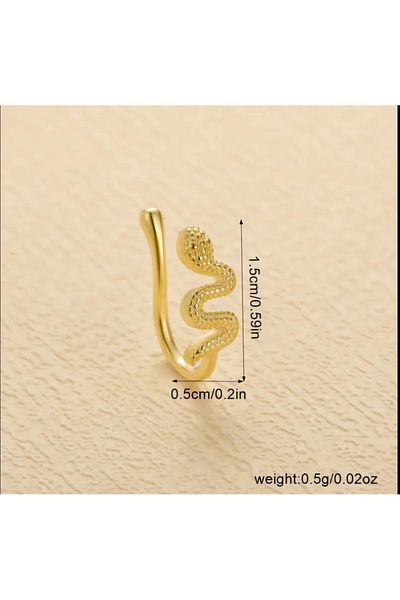 Beauty Box Gold Snake Design Nose Clip Minimalist No Piercing Required