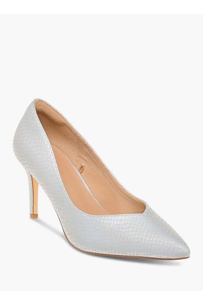 Flora Bella by Shoexpress Flora Bella Textured Slip-On Pumps with Stiletto Heels