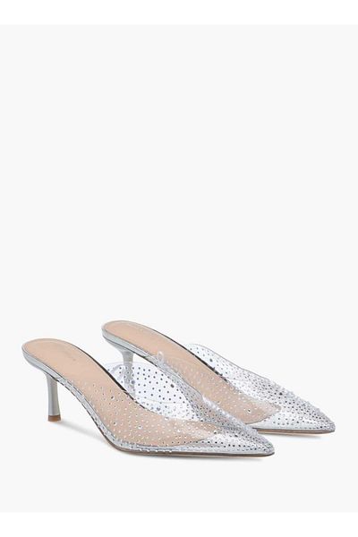 Flora Bella by Shoexpress Flora Bella Embellished Slip-On Mules with Stiletto Heels