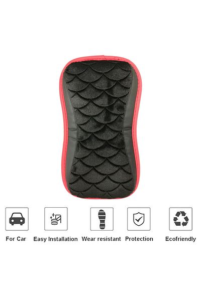 Generic Premium Car Armrest Cushion Pad, Soft & Comfortable Handrail Pad, Black & Red, 1Pc