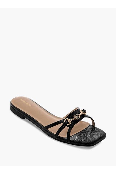 Flora Bella by Shoexpress Flora Bella Metal Accent Slip-On Flat Sandals